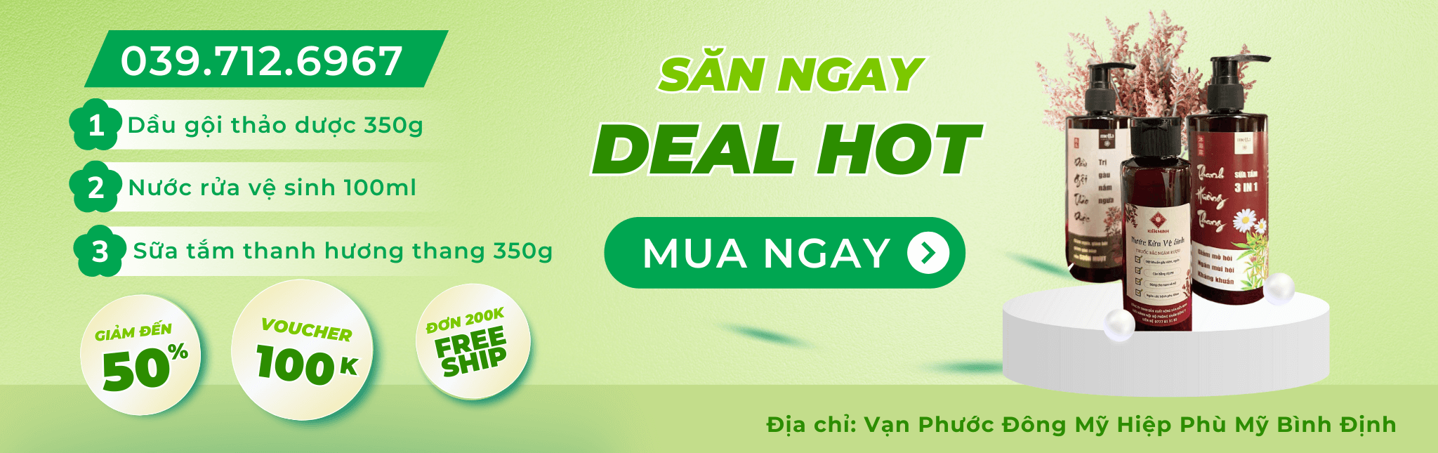 Xanh La Hien Dai Ruc Ro Sale Khuyen Mai San Pham Banner 2048 x 645 px 1